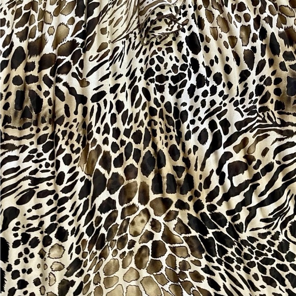 Sunny Leigh Animal Print Dress Sz S Sheer Chiffon Pleated Baddie Office Siren - Picture 10 of 13